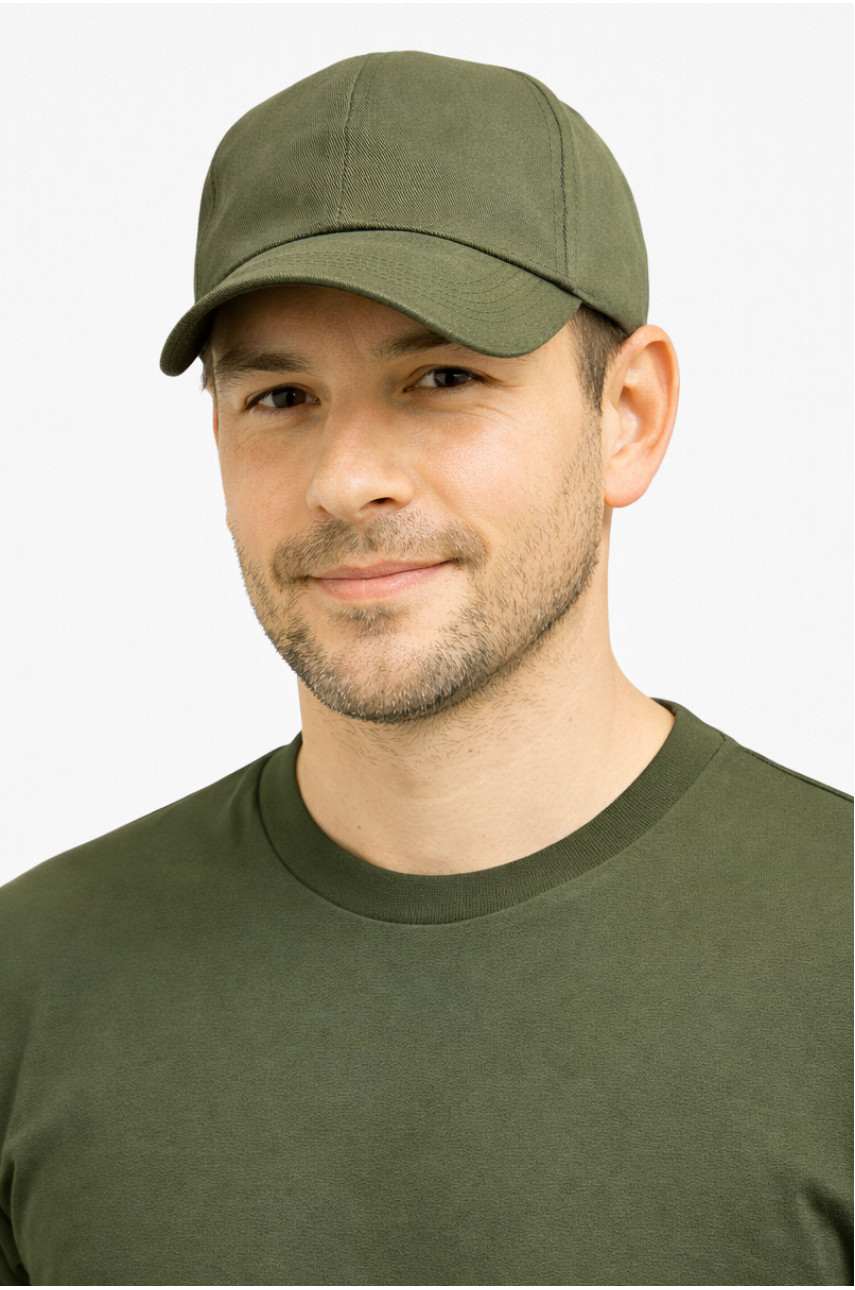 Кепка мужская однотонная цвета хаки 5982-1 212824