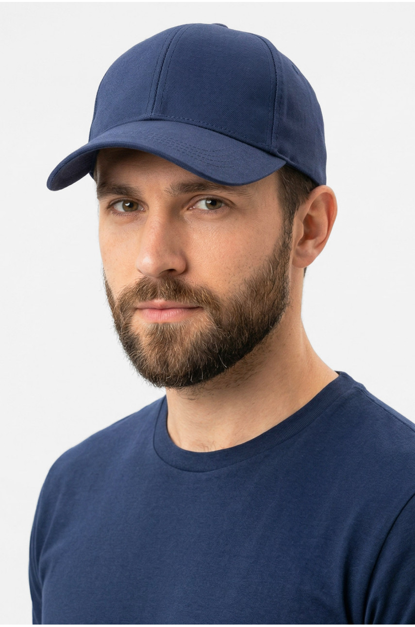 Кепка мужская однотонная темно-синего цвета 5982-3 212825