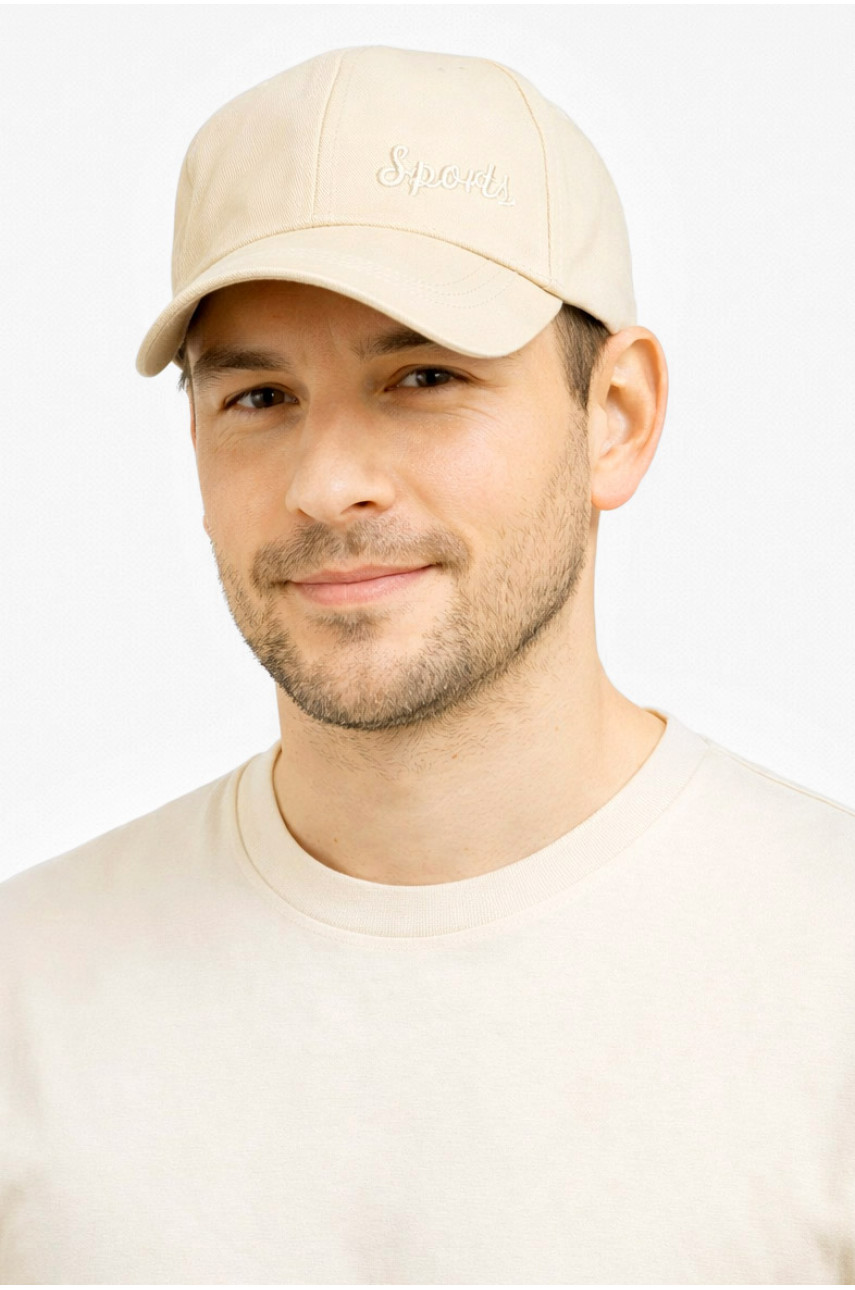 Кепка мужская однотонная бежевого цвета 8811 212826