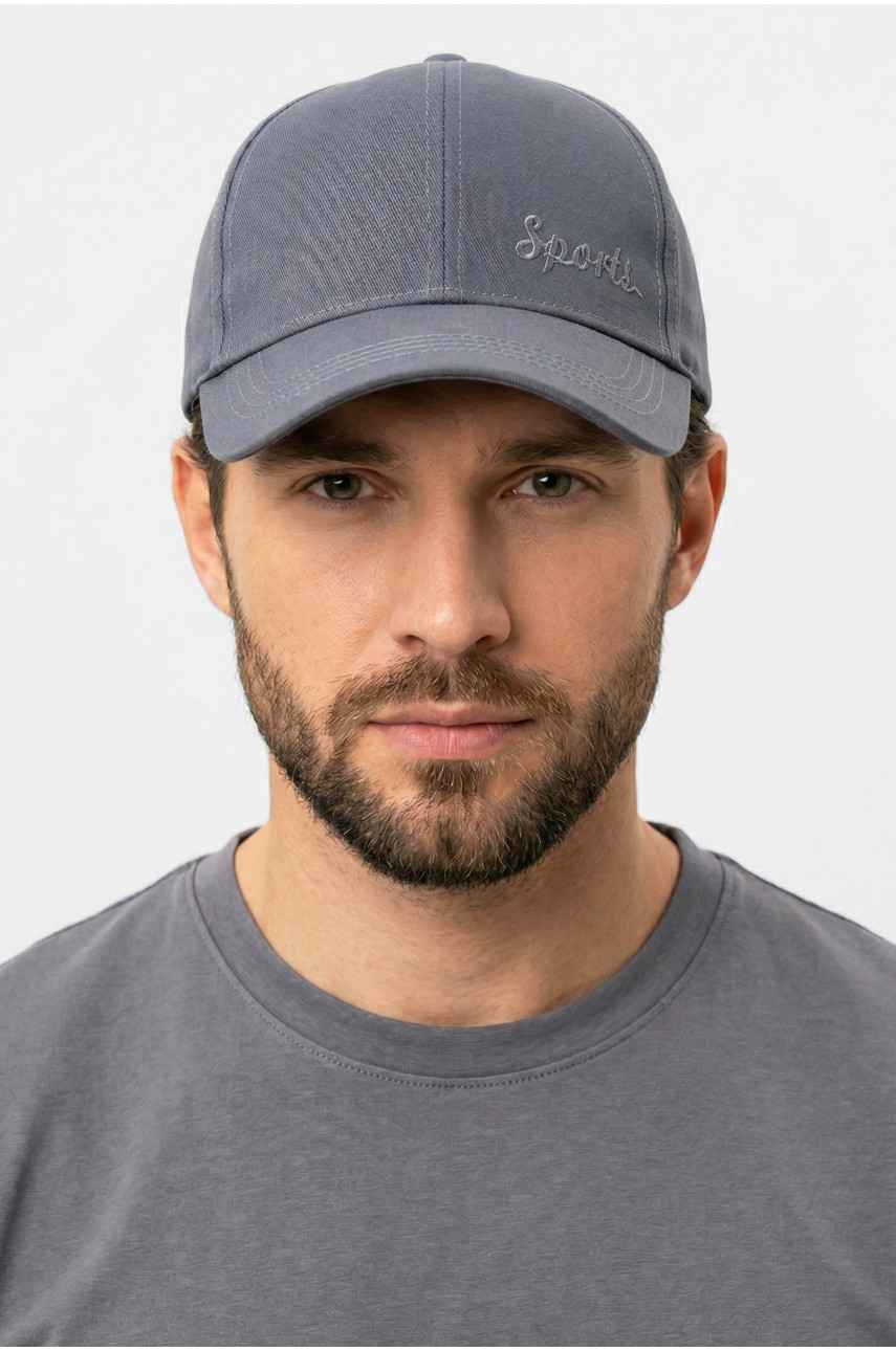 Кепка мужская однотонная серого цвета 8811 212827