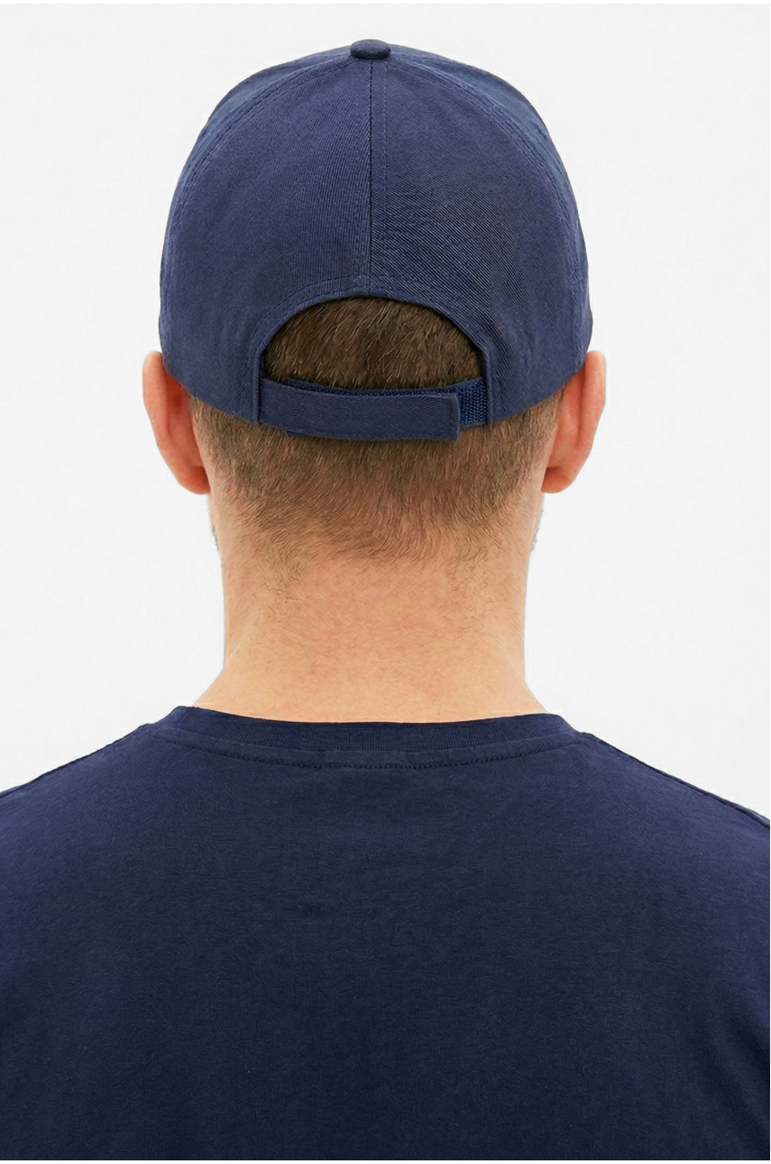 Кепка мужская однотонная темно-синего цвета 8811 212828