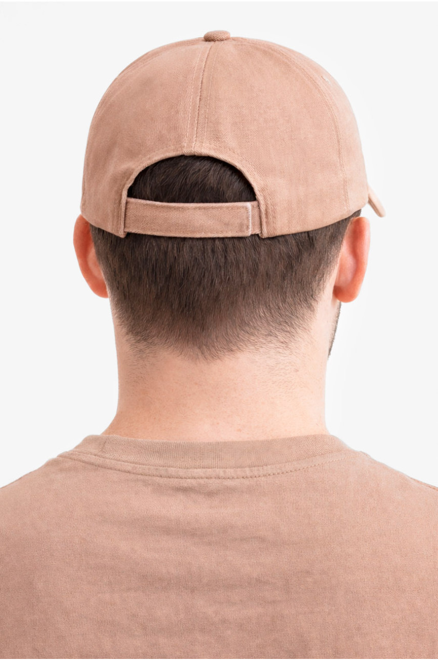 Кепка мужская однотонная темно-бежевого цвета 8811 212829