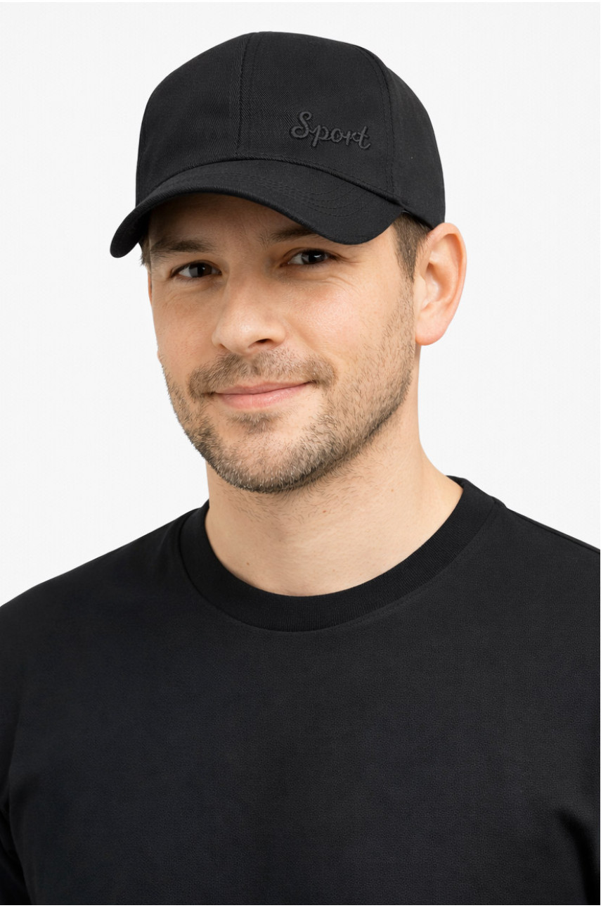 Кепка мужская однотонная черного цвета 8811 212830