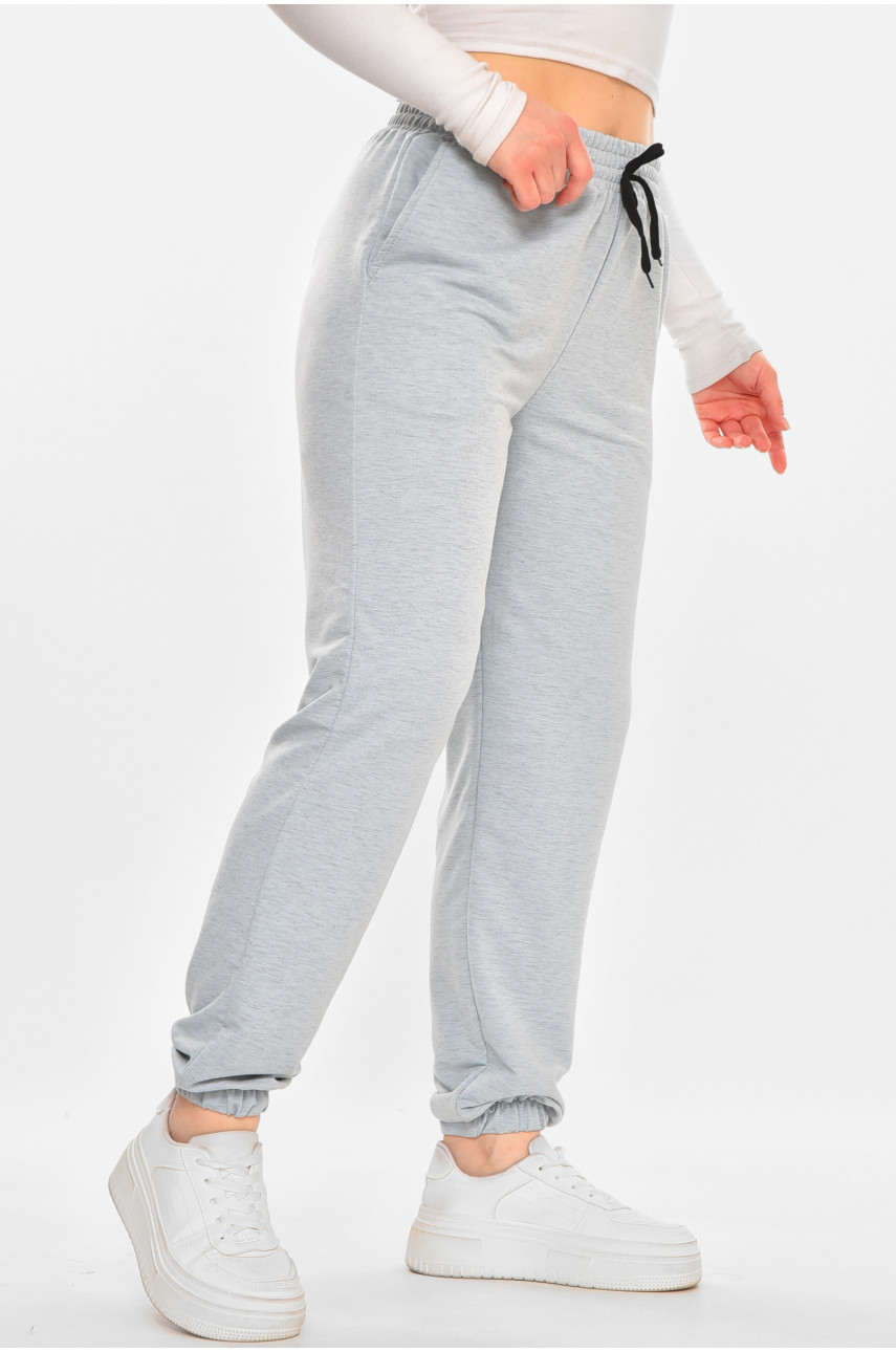 Спортивні штани жіночі напівбатальні однотонні м'ятного кольору 212832