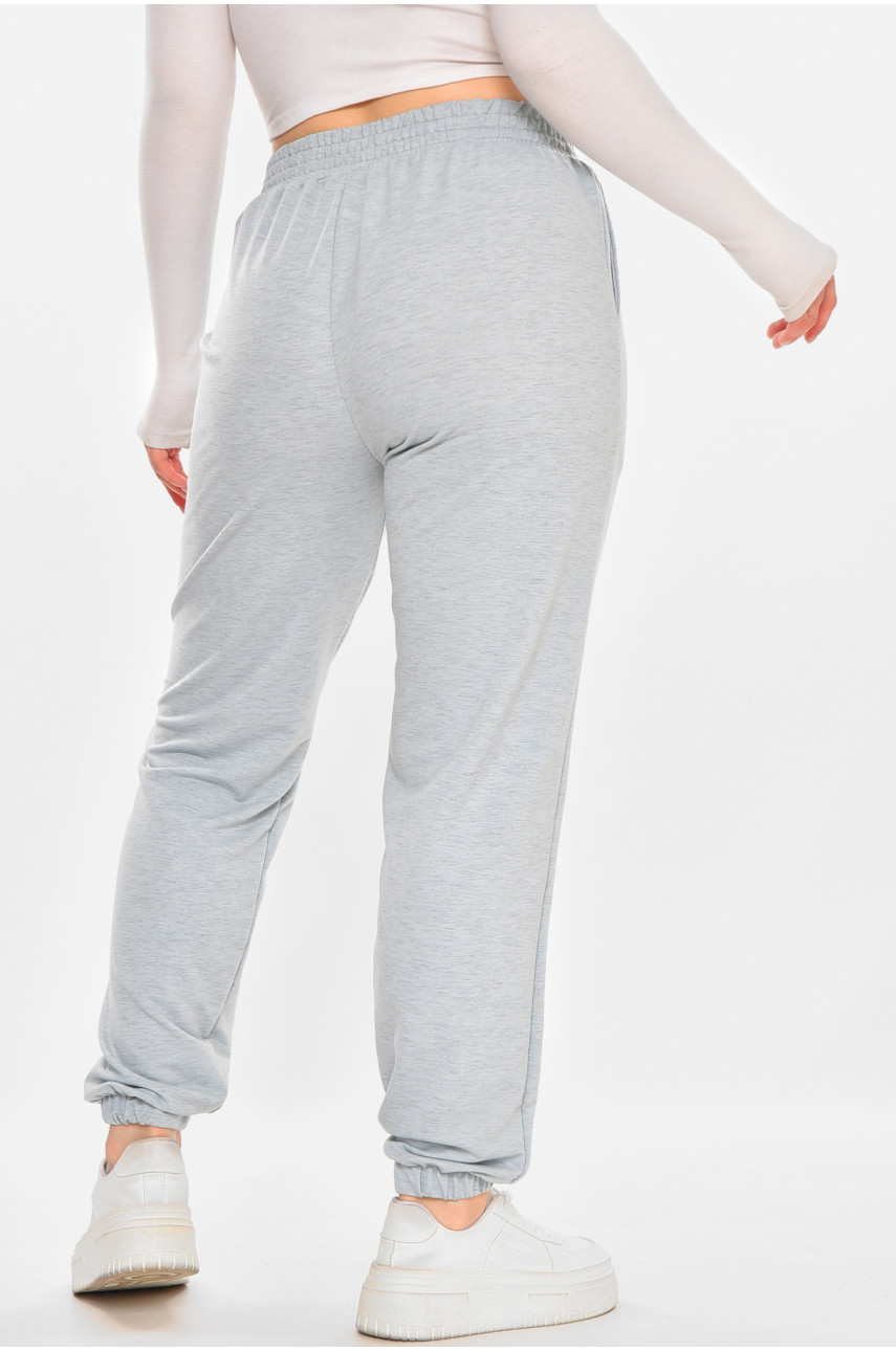 Спортивні штани жіночі напівбатальні однотонні м'ятного кольору 212832