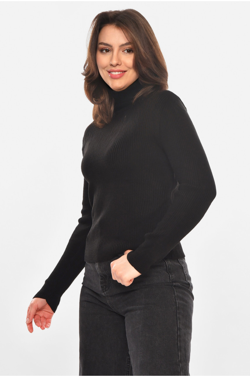 Гольф женский однотонный черного цвета 212860