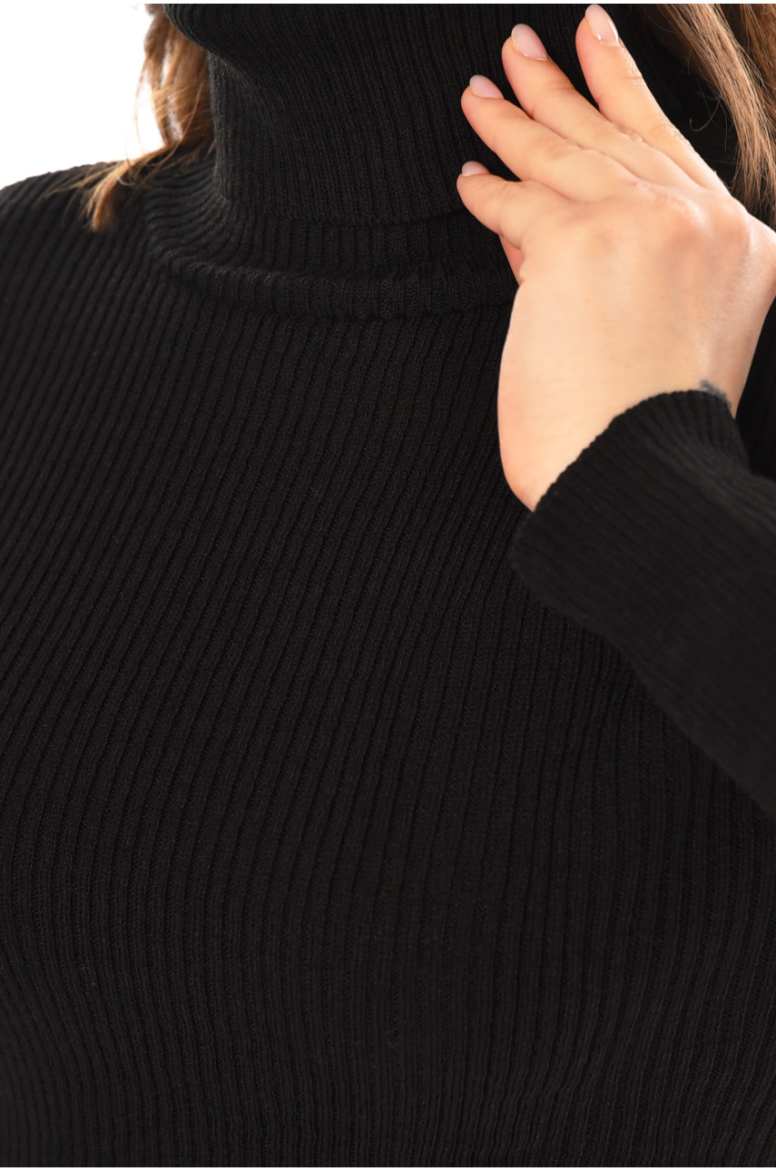 Гольф женский однотонный черного цвета 212860