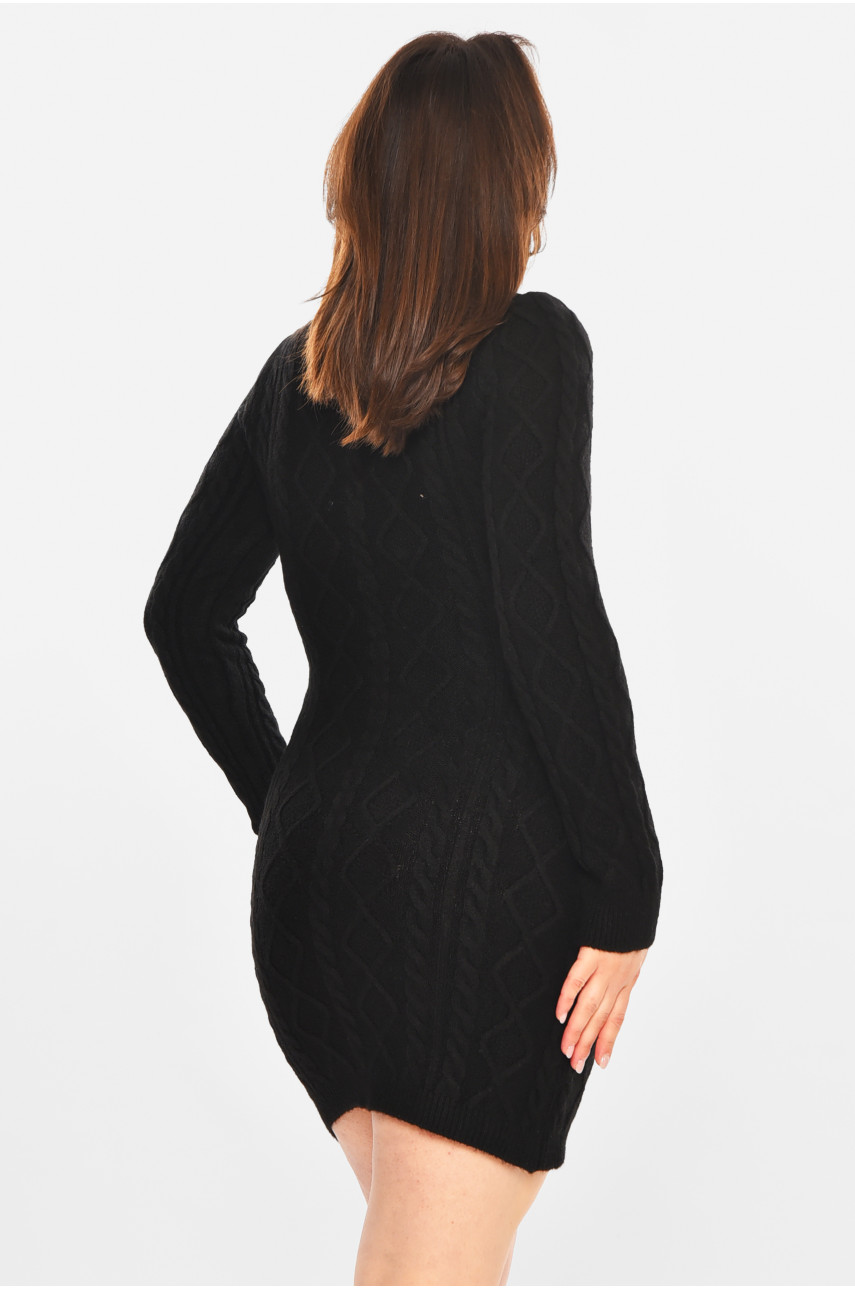 Платье женское вязанное черного цвета 212863