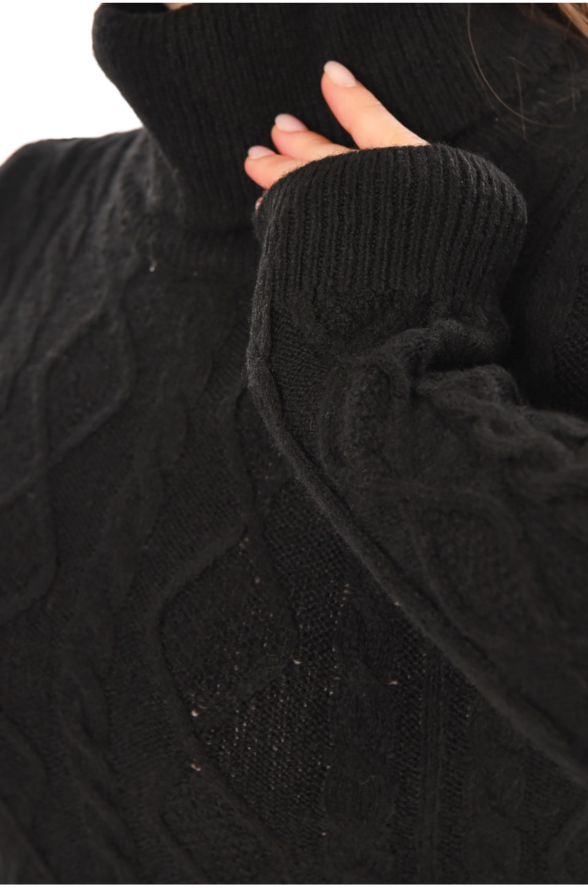 Платье женское вязанное черного цвета 212863