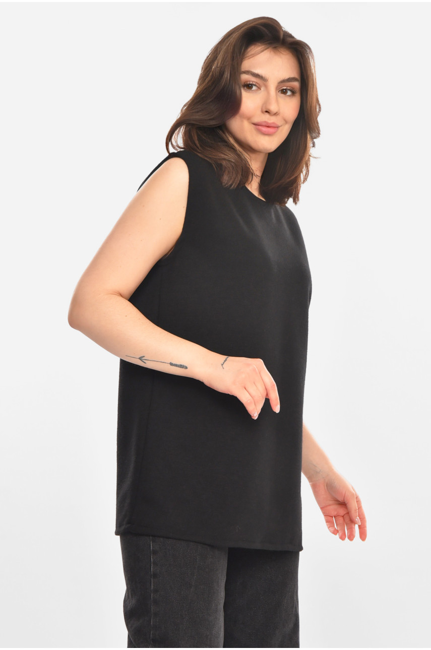 Кофта женская без рукавов  черного цвета 212868