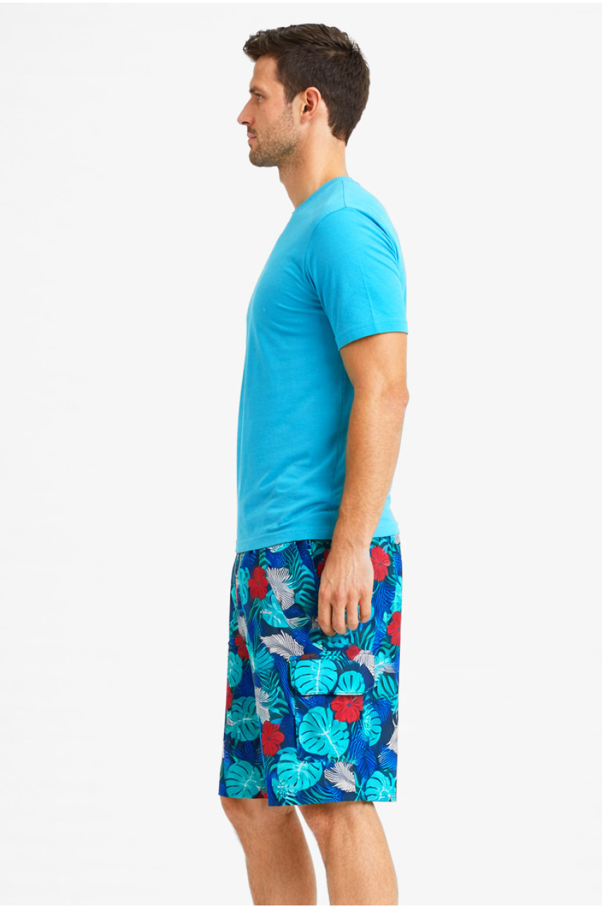 Шорти чоловічі темно-синього кольору з принтом 6605 212870