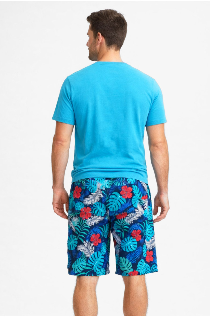 Шорти чоловічі темно-синього кольору з принтом 6605 212870