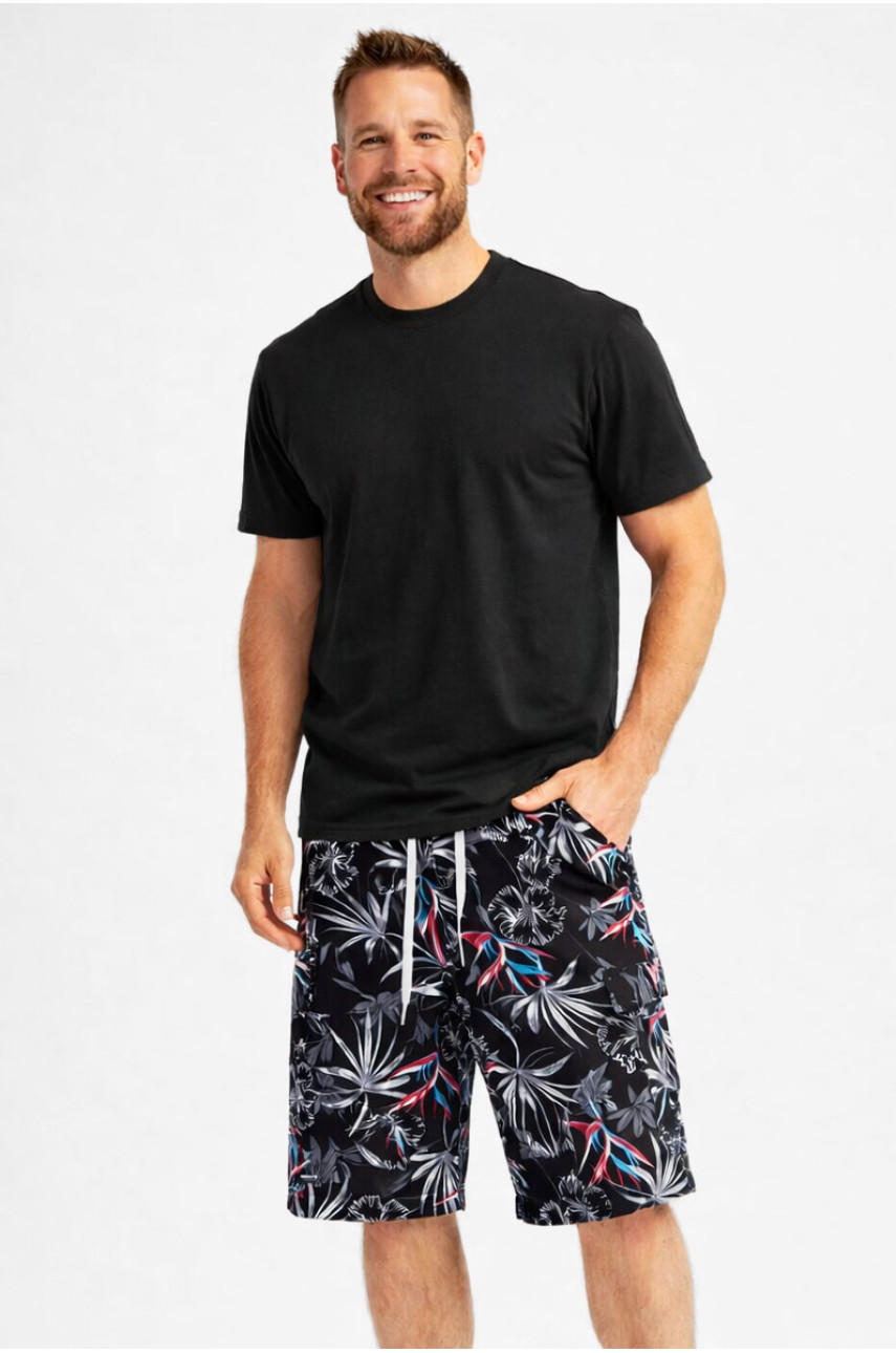 Шорти чоловічі чорного кольору з принтом 6605 212871