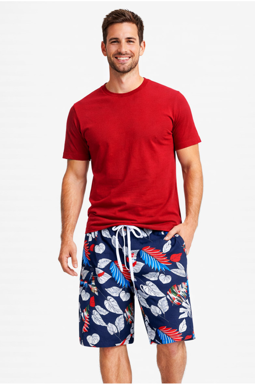 Шорти чоловічі темно-синього кольору з принтом 6605 212872