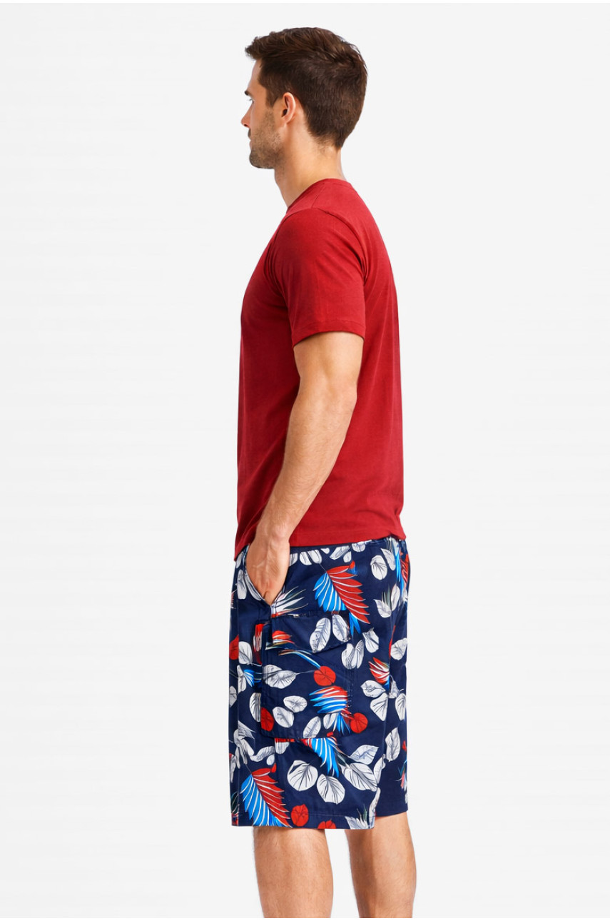 Шорти чоловічі темно-синього кольору з принтом 6605 212872