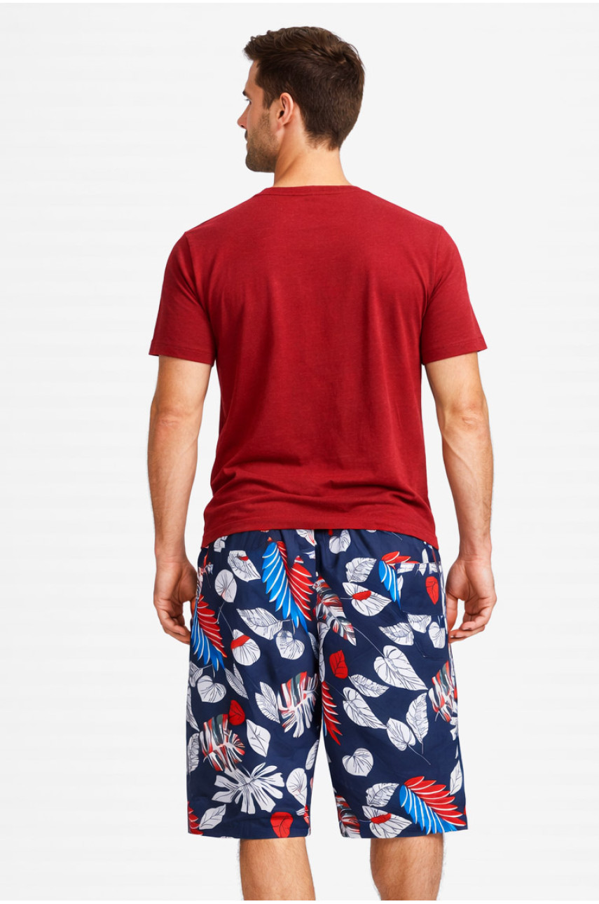 Шорти чоловічі темно-синього кольору з принтом 6605 212872