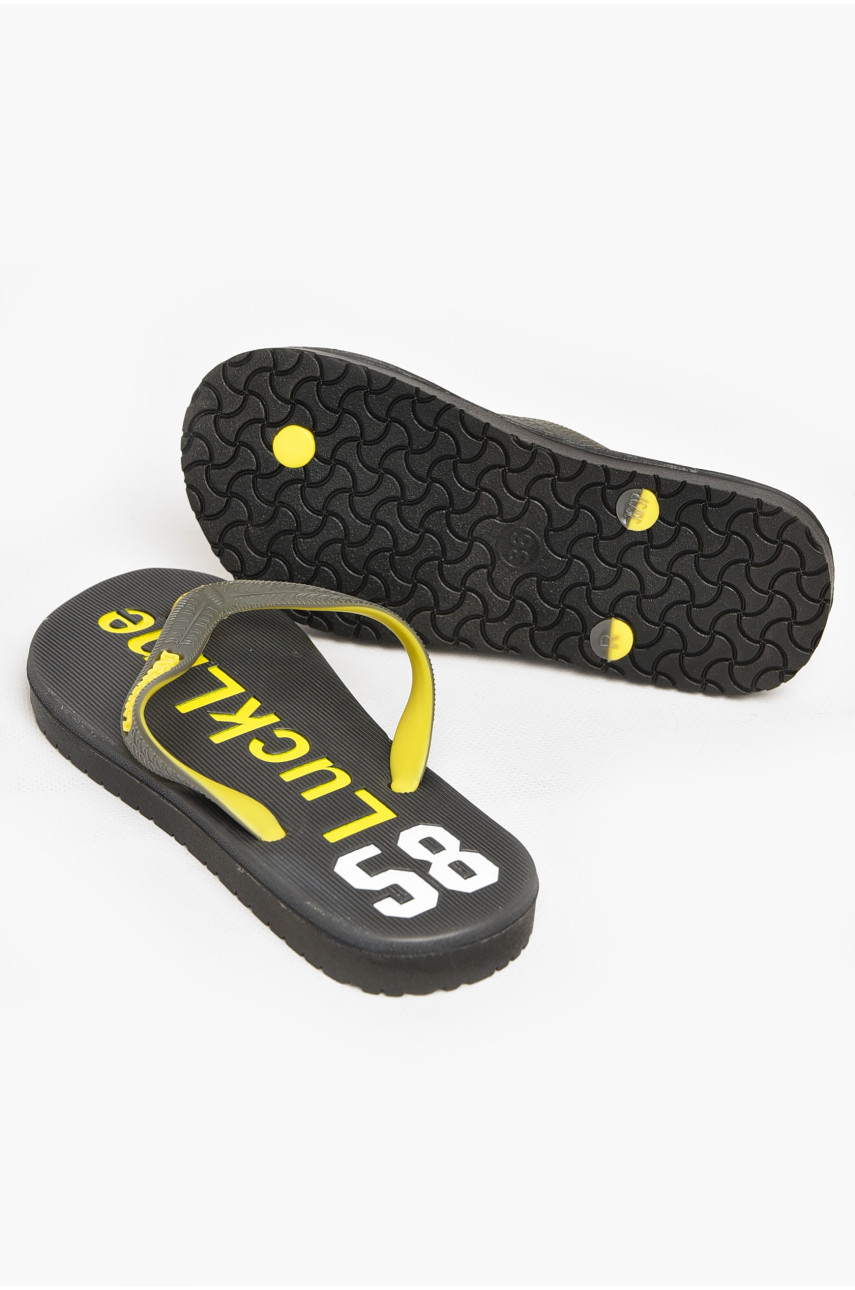 Вьетнамки женские пена черного цвета с надписью 2002-64 212875