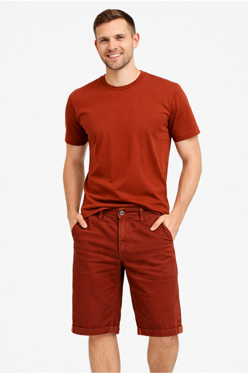 Бриджи мужские микровельветовые терракотового цвета LS14-0018X 212882