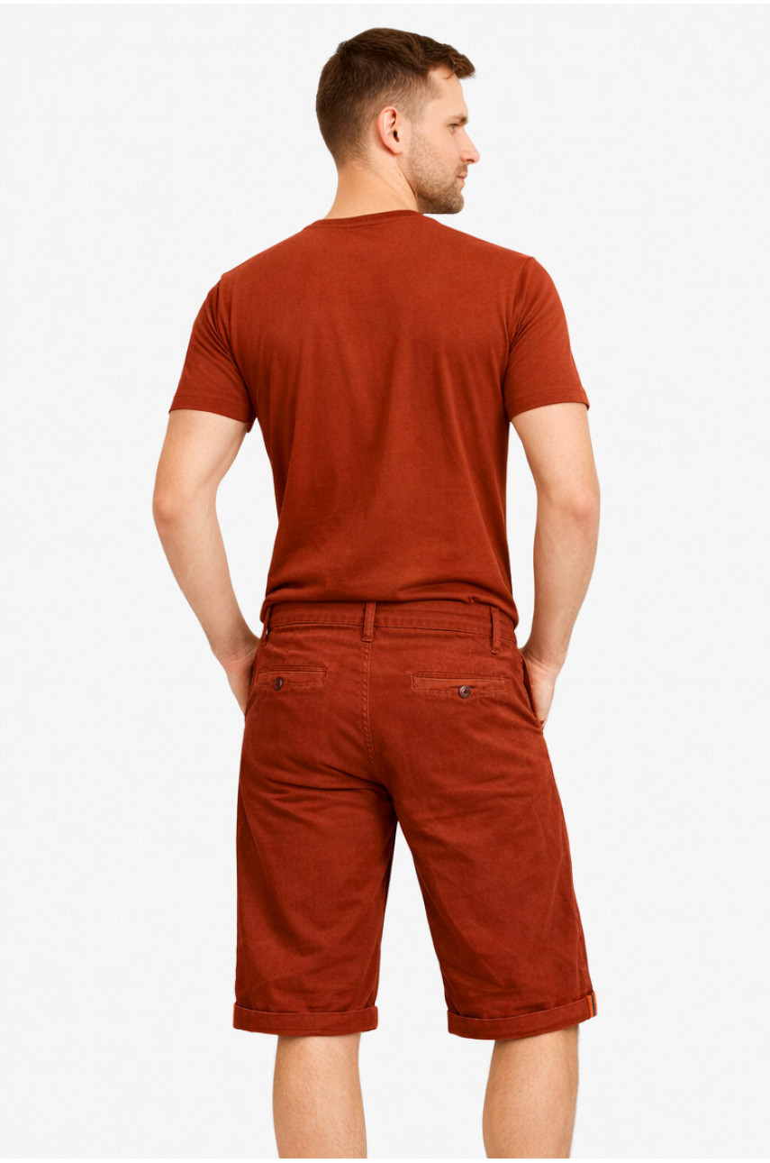 Бриджи мужские микровельветовые терракотового цвета LS14-0018X 212882