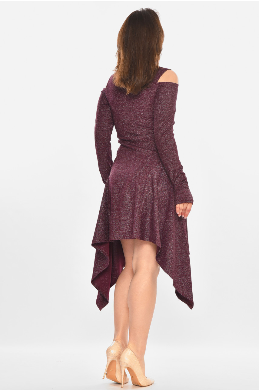 Платье женское люрекс однотонное фиолетового цвета 245 212903