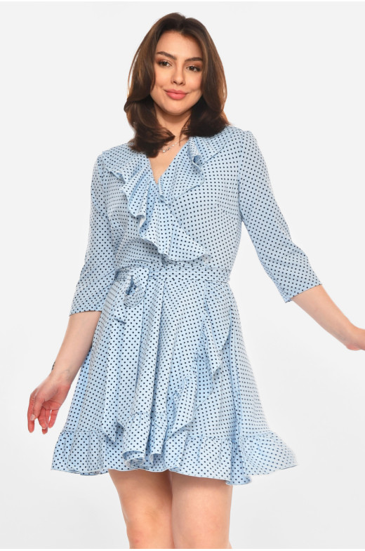Платье женское голубого цвета с принтом Уценка 212909