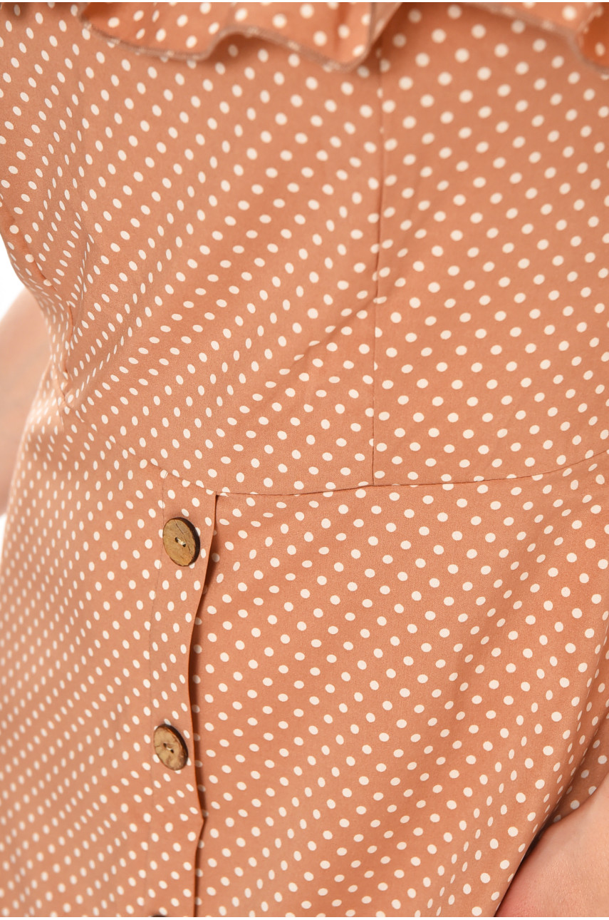 Платье женское бежевого цвета с принтом Уценка 212927