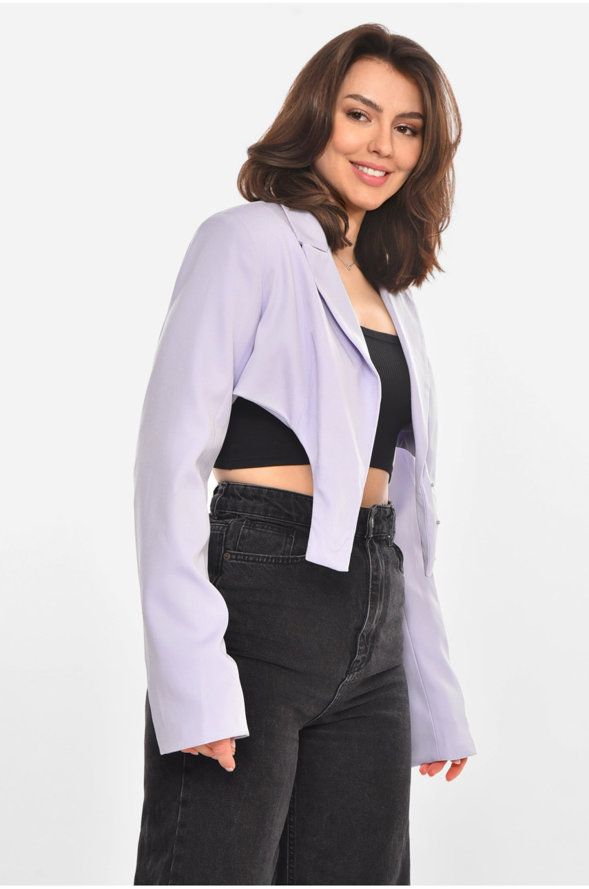 Піджак жіночий однотонний бузкового кольору 212935