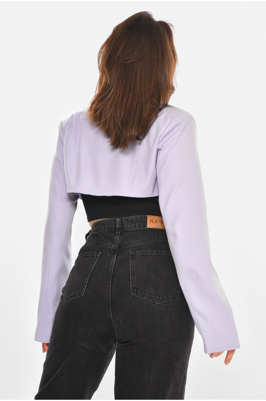 Піджак жіночий однотонний бузкового кольору 212935