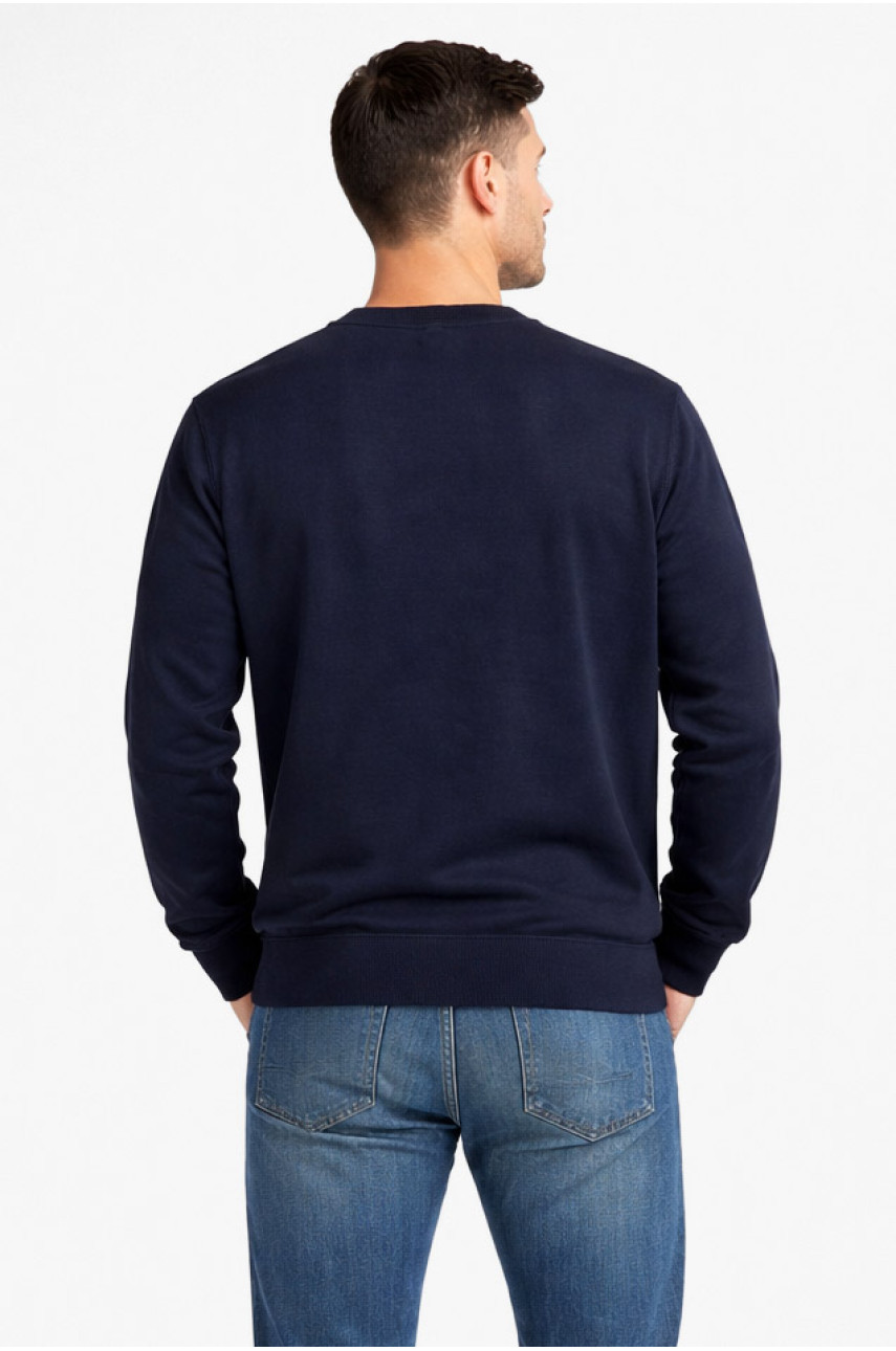 Свитшот мужской тёмно-синего цвета с принтом 212942