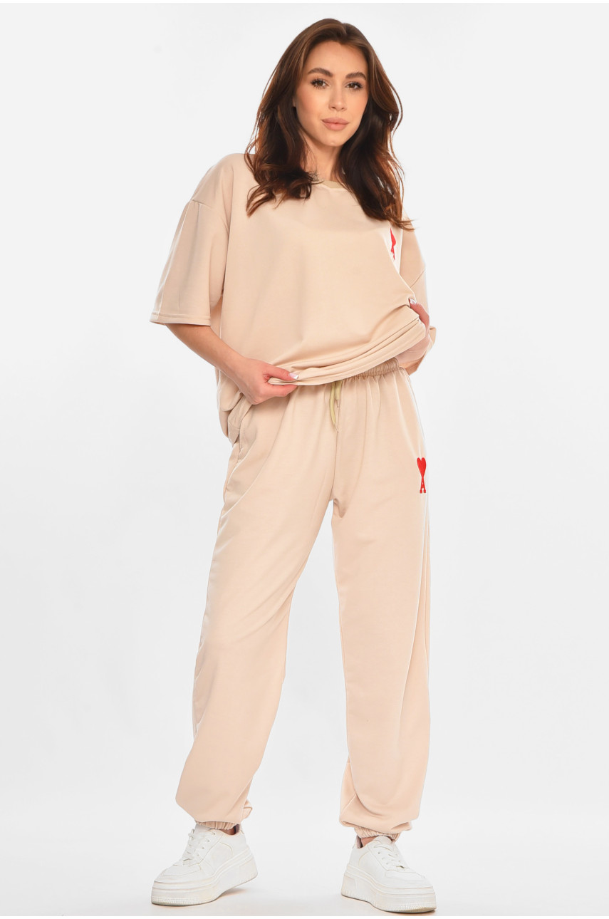 Спортивный костюм женский бежевого цвета 212948