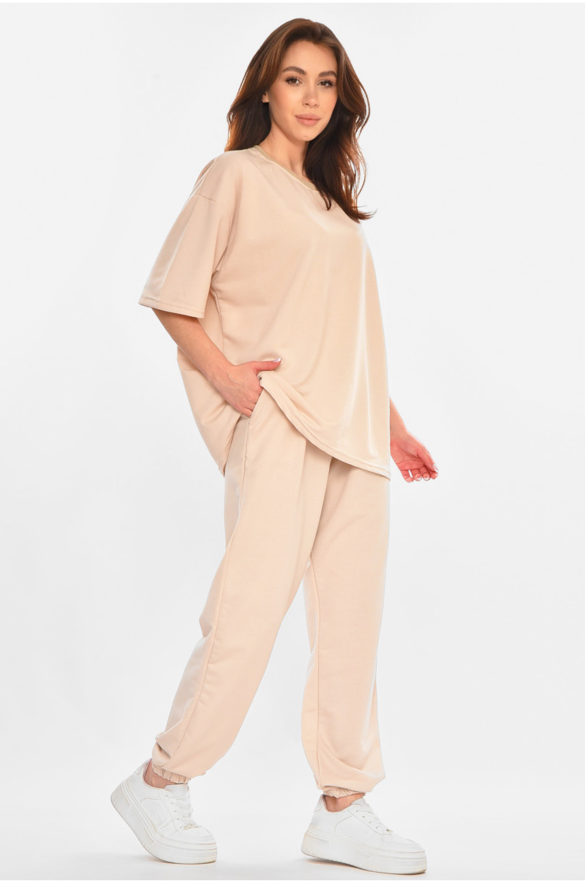 Спортивный костюм женский бежевого цвета 212948