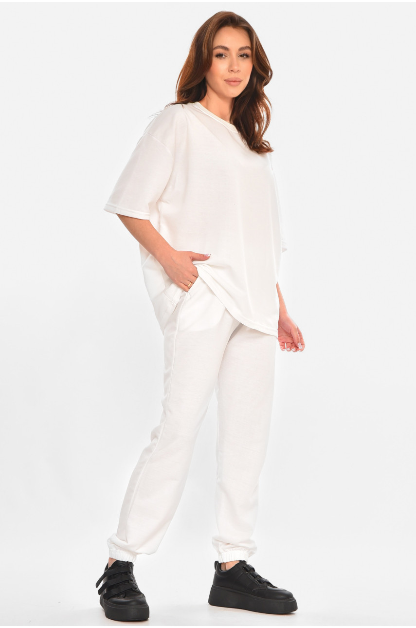 Спортивный костюм женский белого цвета 212950