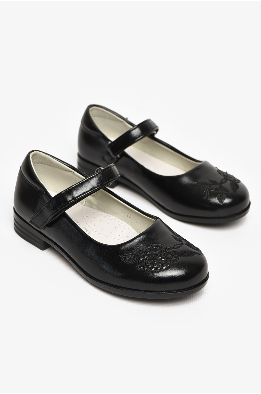 Туфли для девочки черного цвета С-Т37-34-В 212953