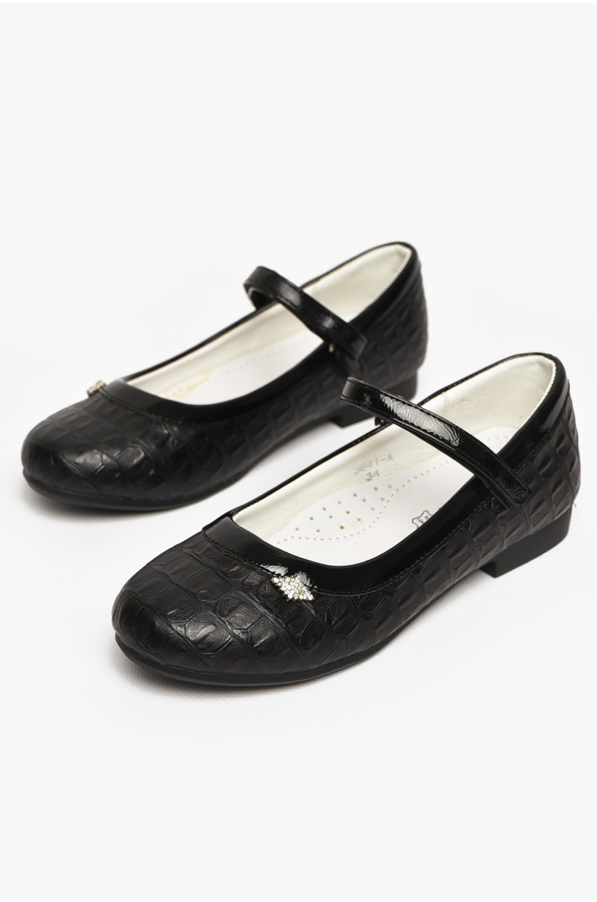 Туфли детские для девочки черного цвета С-Т36-41-4 212957