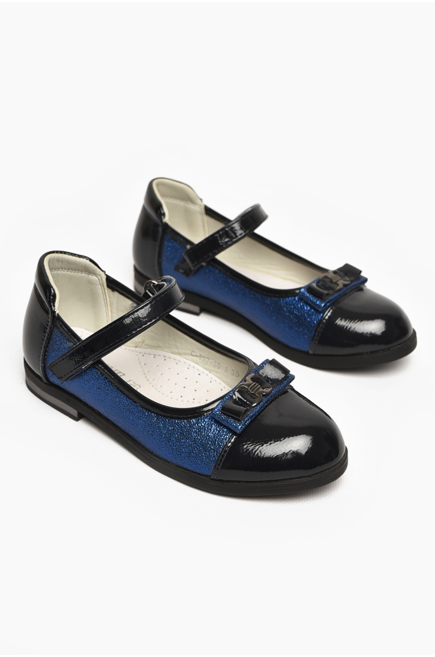 Туфли детские для девочки темно-синего цвета С-Т37-39-А 212965