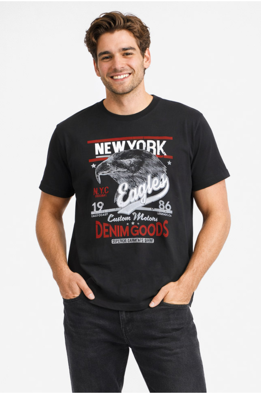 Футболка мужская батальная чёрного цвета 212975