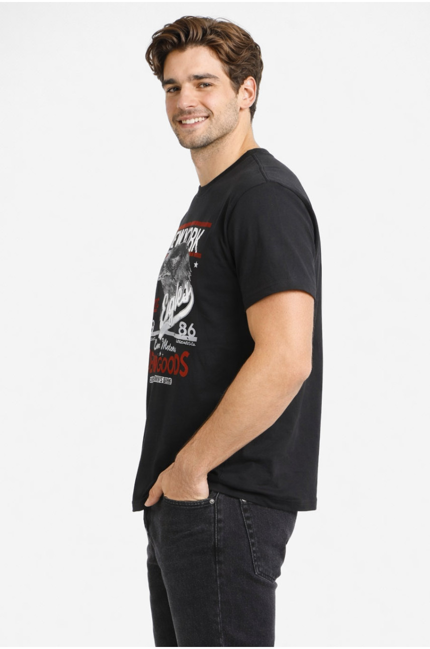 Футболка мужская батальная чёрного цвета 212975