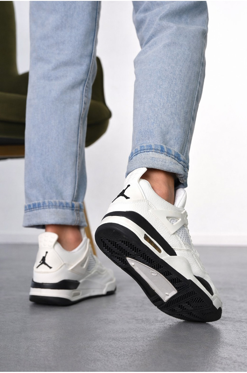 Кросівки жіночі білого кольору з чорною вставкою 192-3 212985