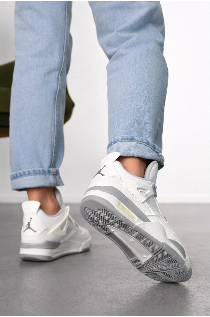 Кросівки жіночі білого кольору з сірою вставкою 192-5 212986