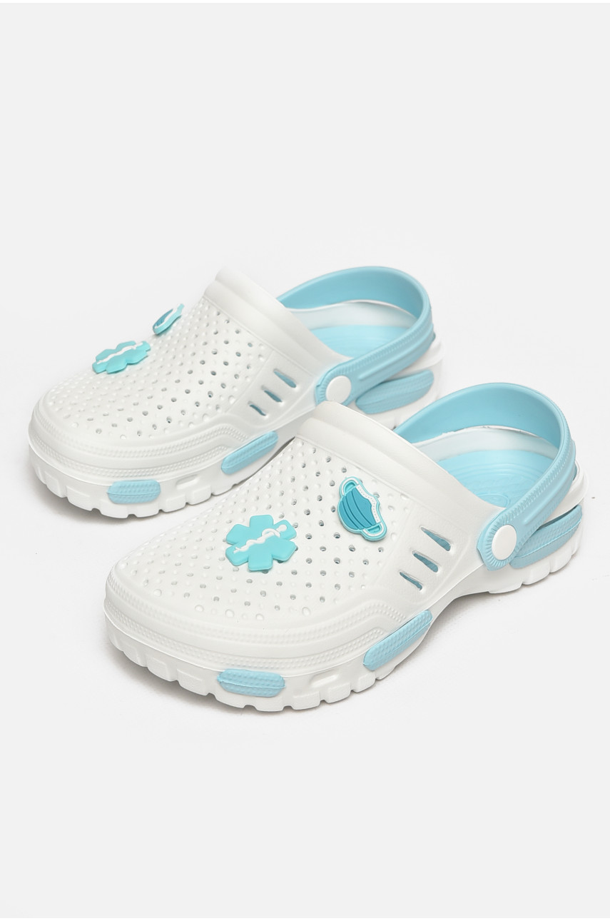 Кроксы женские белого цвета СД-48 213005