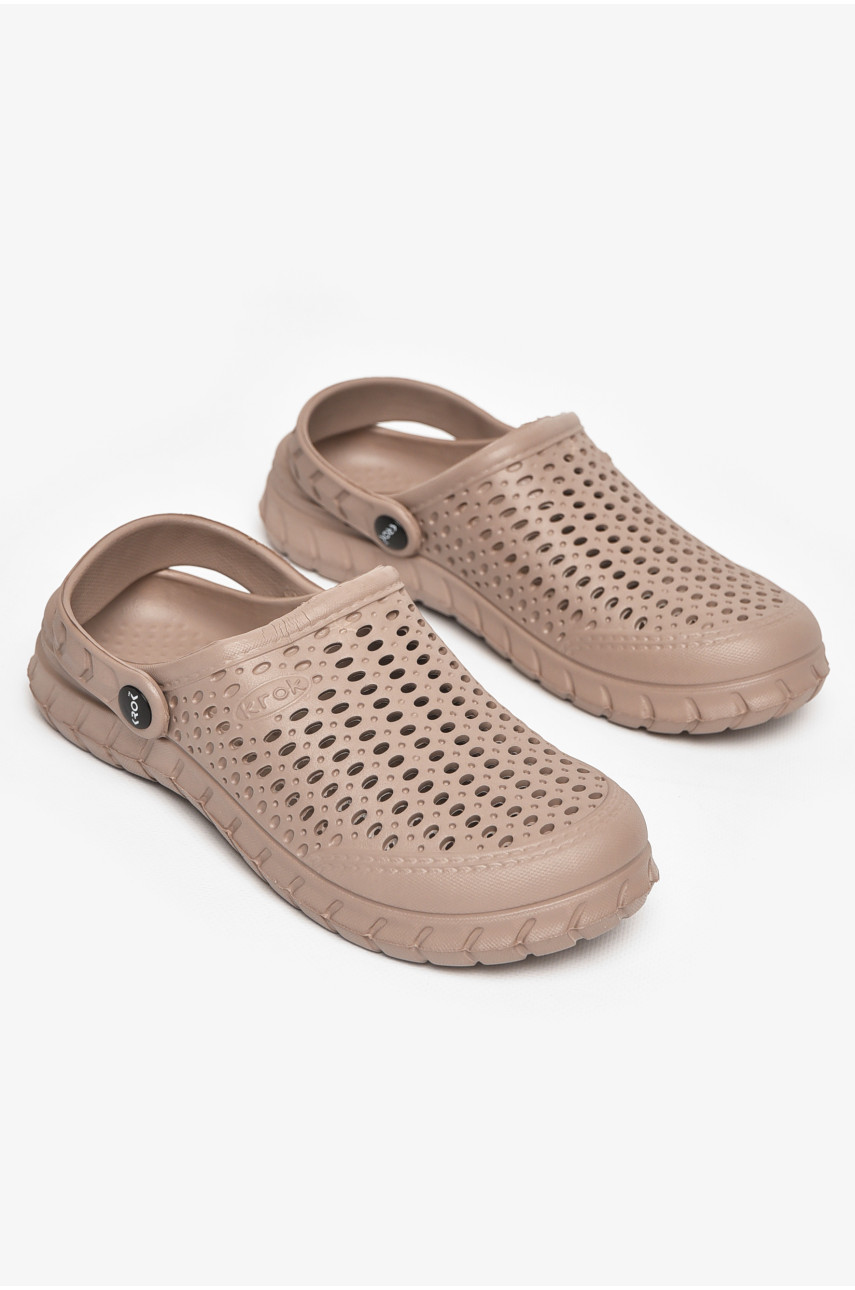 Кроксы женские бежевого цвета с62 213010
