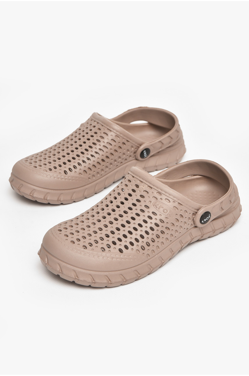 Кроксы женские бежевого цвета с62 213010