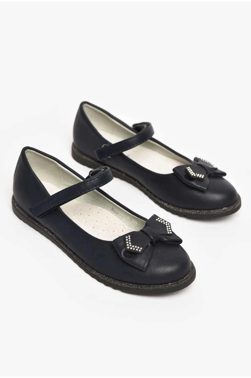 Туфли детские для девочки темно-синего цвета Н2570-2 213011