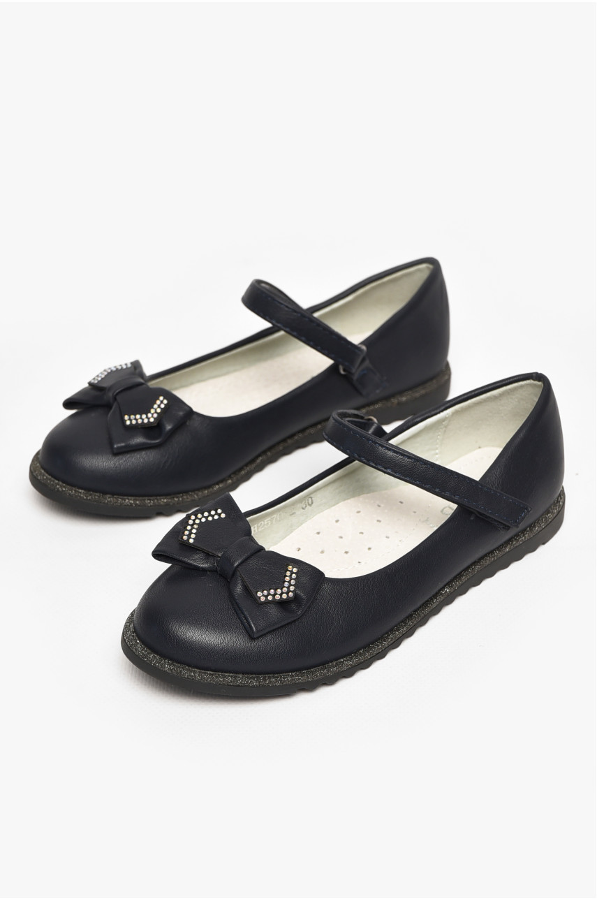 Туфли детские для девочки темно-синего цвета Н2570-2 213011