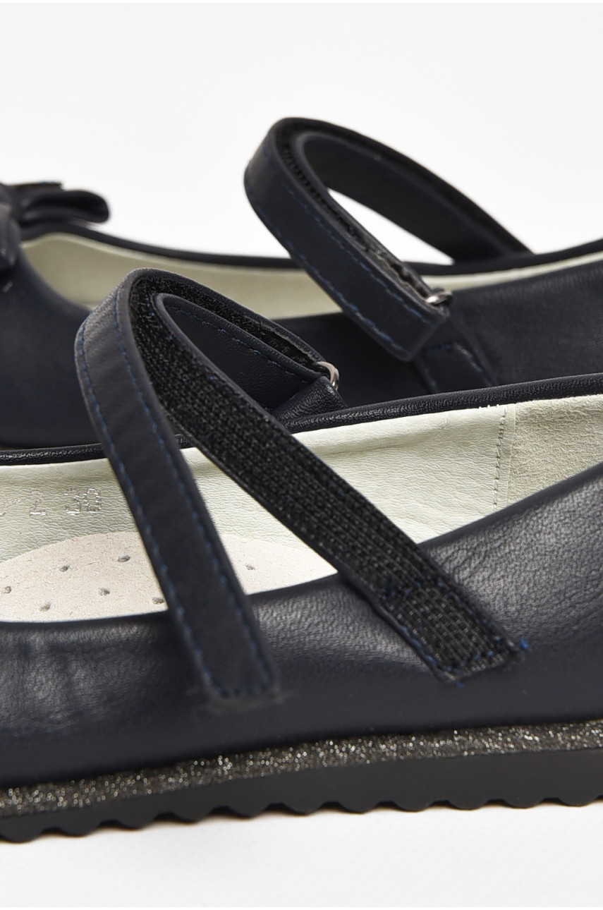 Туфли детские для девочки темно-синего цвета Н2570-2 213011