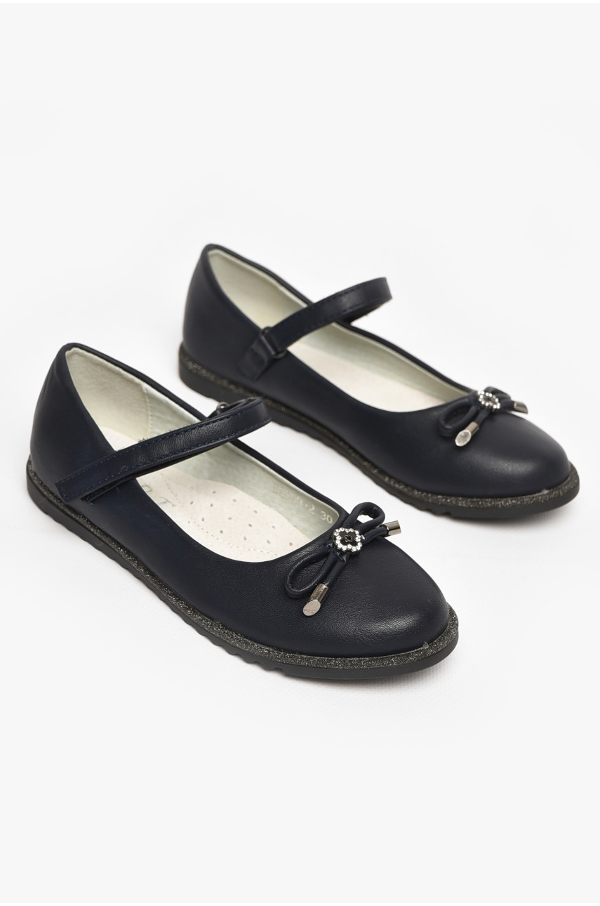 Туфлі дитячі для дівчинки темно-синього кольору Н2569-2 213014