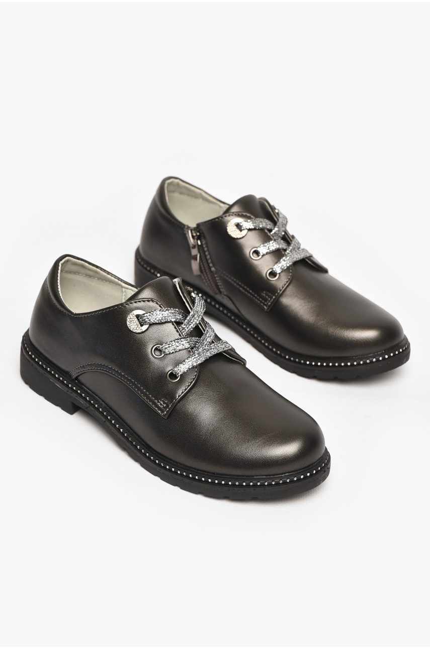 Туфлі дитячі для дівчинки темно-сірого кольору 5994-3 213016