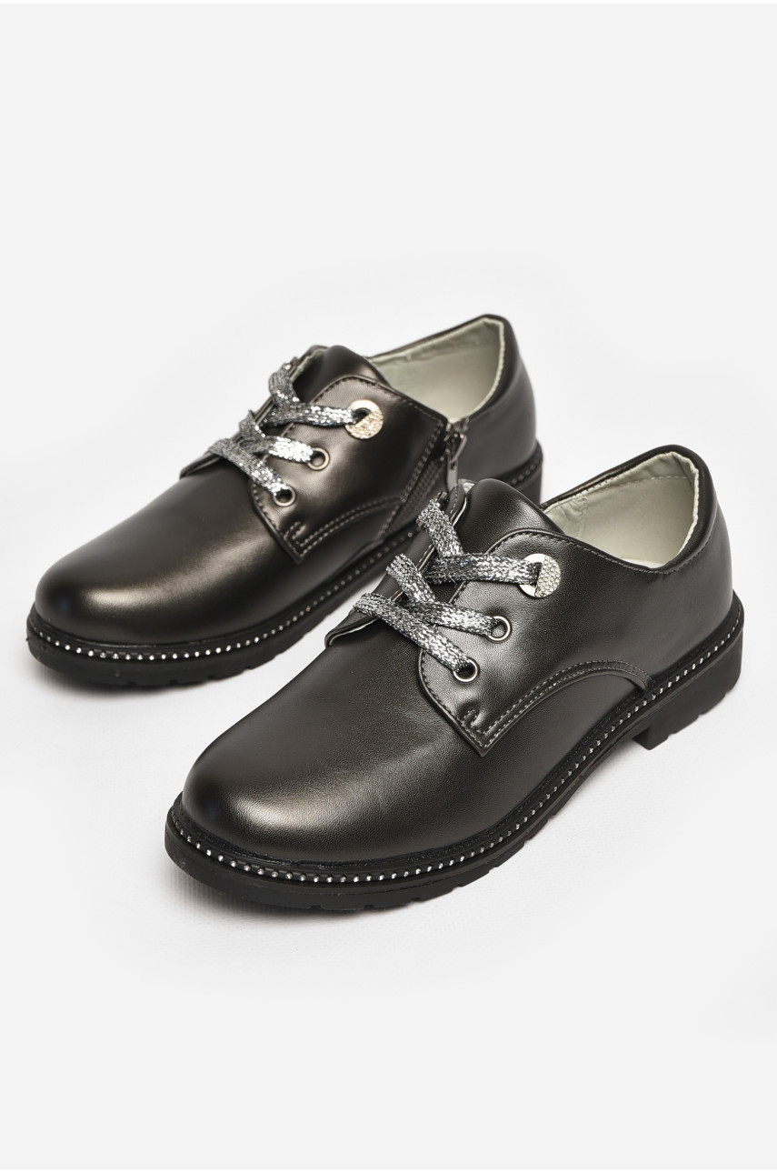 Туфлі дитячі для дівчинки темно-сірого кольору 5994-3 213016