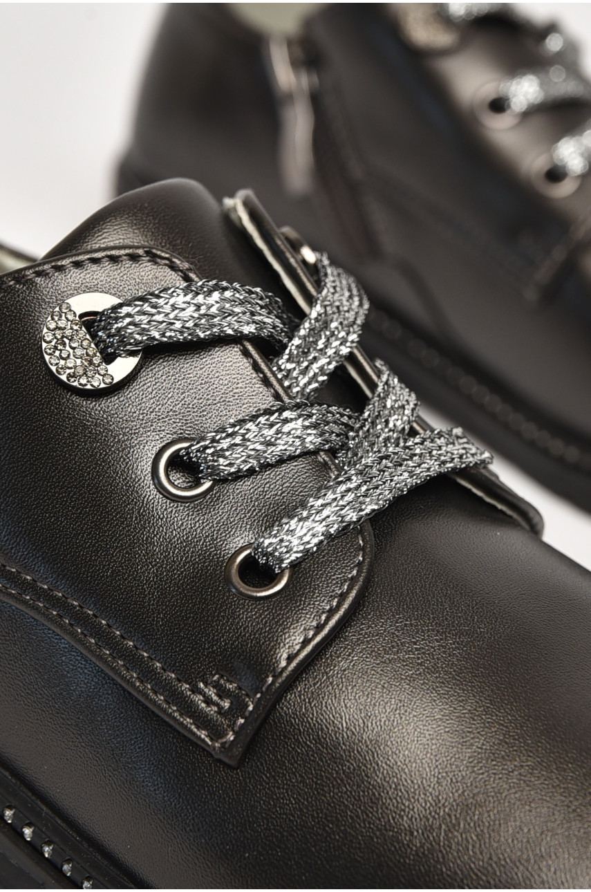 Туфлі дитячі для дівчинки темно-сірого кольору 5994-3 213016