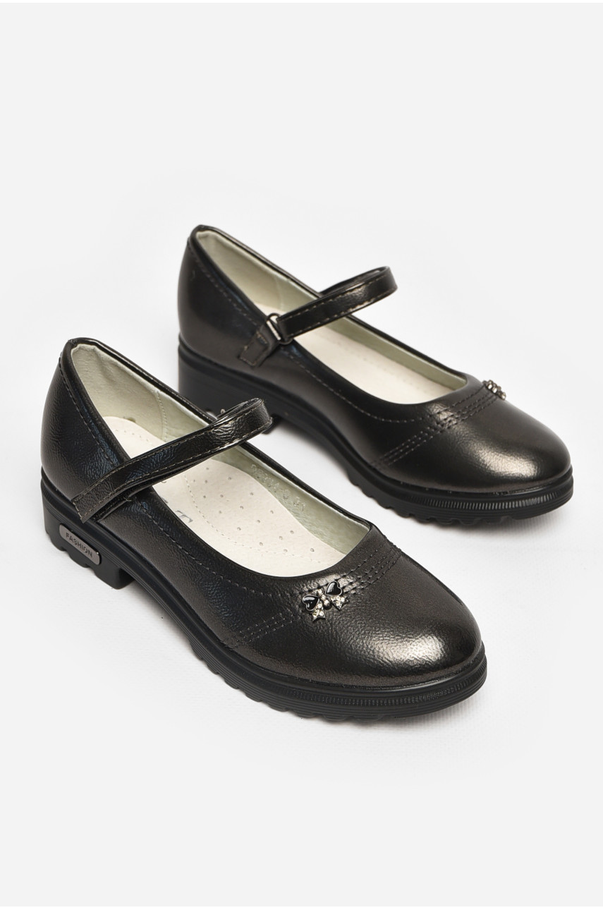 Туфлі дитячі для дівчинки темно-сірого кольору 5984-3 213020